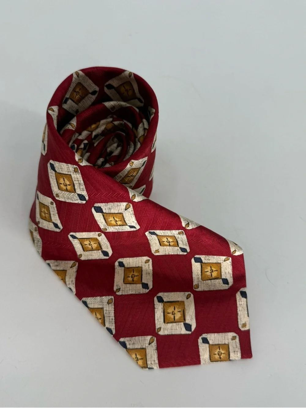 Robert Talbott Men's Ties Lot Of 2 Silk Rust/gold Medallion 58x 3.5